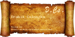 Drabik Csinszka névjegykártya